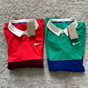 Lot of 2: Nike Court Advantage Slam Long Sleeve Polo